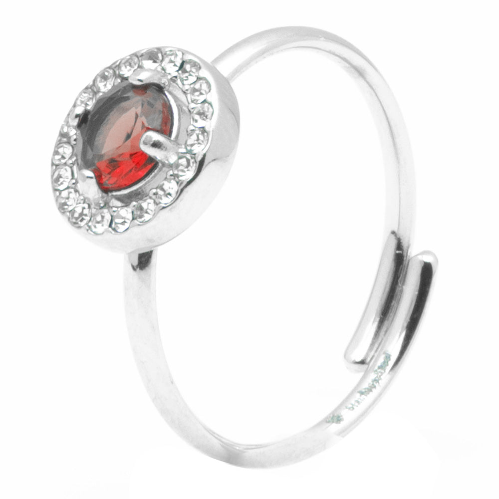 Anello Silver Gemma Rossa