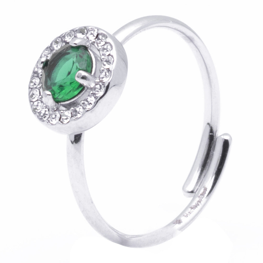 Anello Silver Gemma Verde