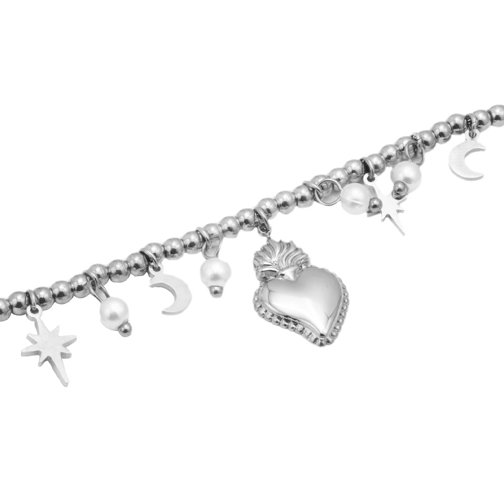 Bracciale con Cuore Fiammeggiante Silver - Bracciale