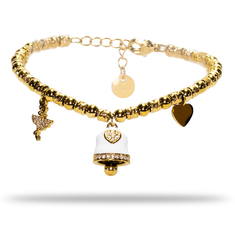 Bracciale Gold con Campana Bianca - Bracciale