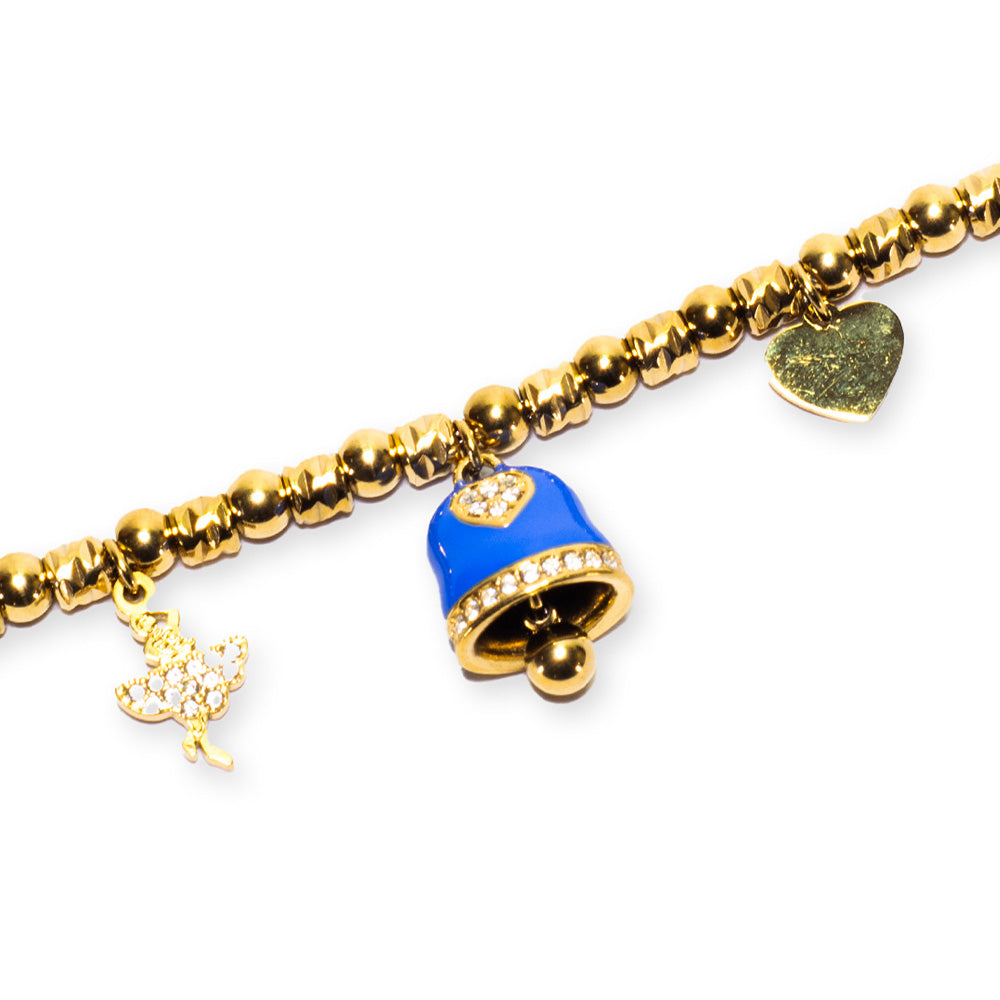 Bracciale Gold con Campana Blu - Bracciale