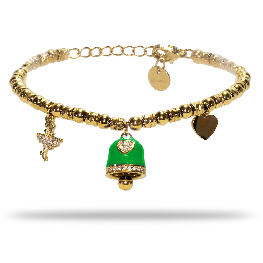 Bracciale Gold con Campana Verde - Bracciale