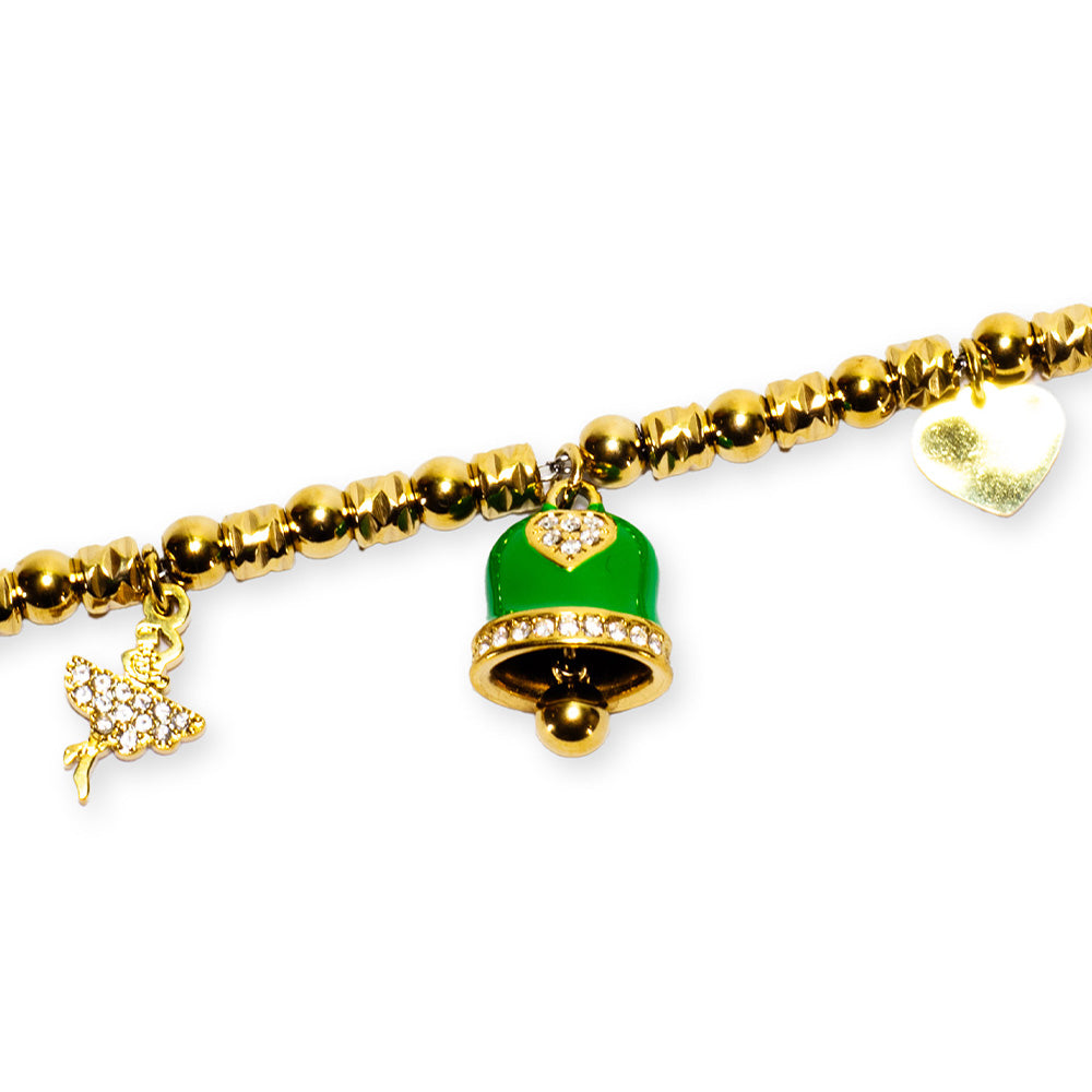 Bracciale Gold con Campana Verde - Bracciale