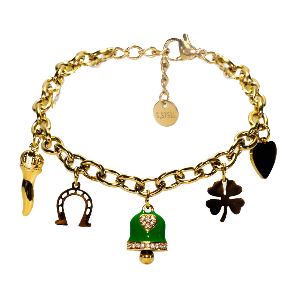 Bracciale Gold con Campana Verde Charmes - Bracciale