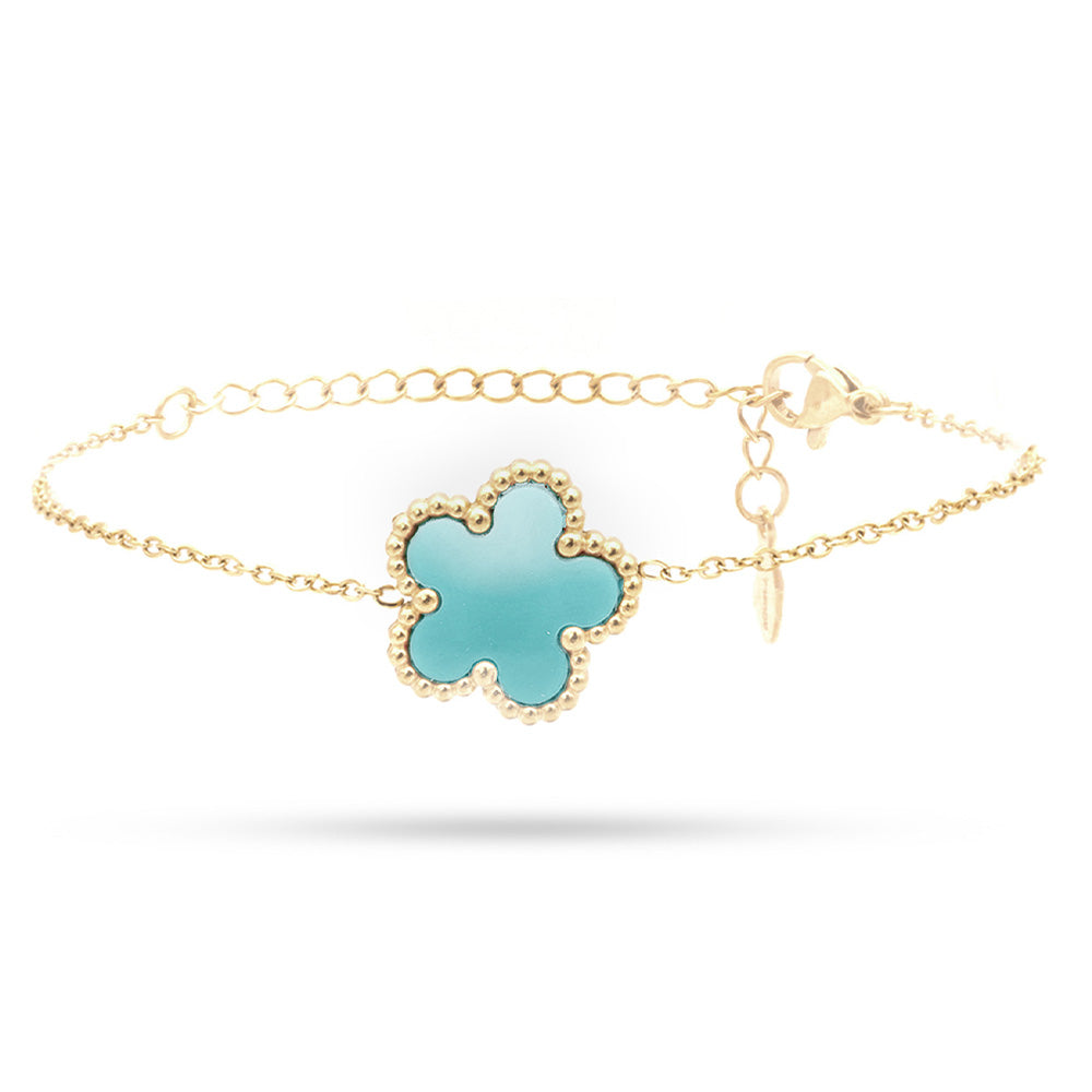 Bracciale Gold con Fiore Azzurro - Small - Bracciale