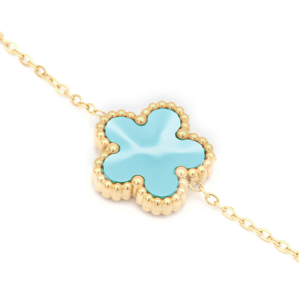 Bracciale Gold con Fiore Azzurro - Small - Bracciale