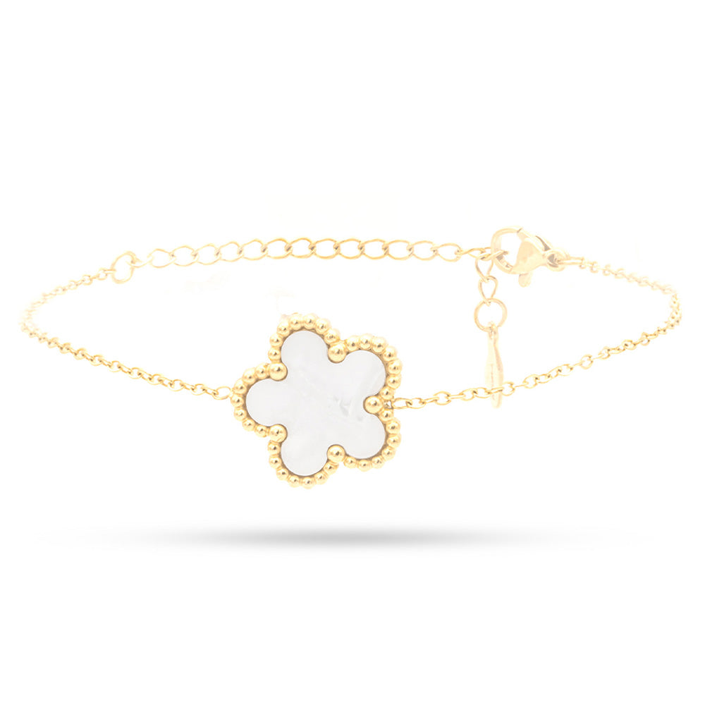 Bracciale Gold con Fiore Bianco - Small - Bracciale