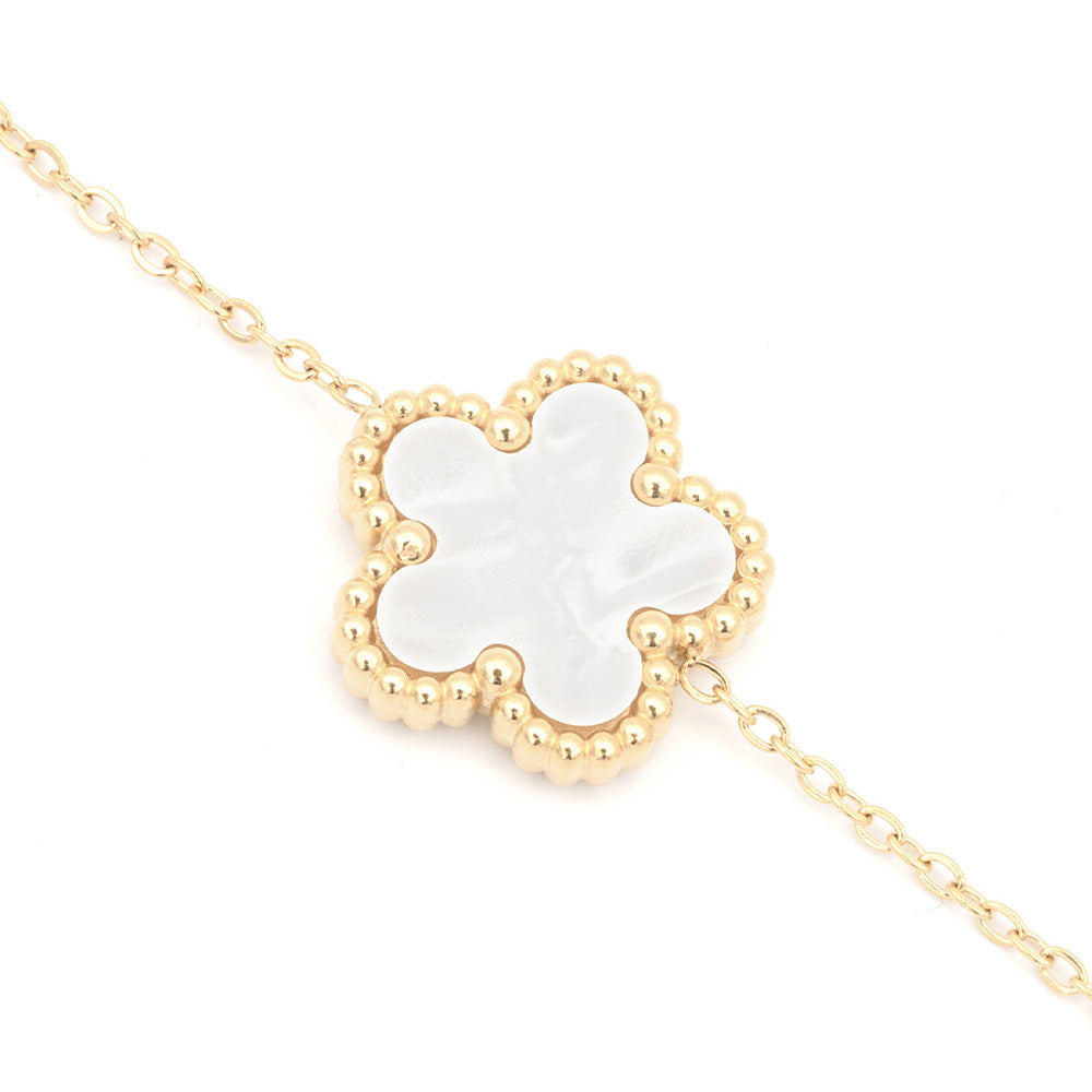 Bracciale Gold con Fiore Bianco - Small - Bracciale