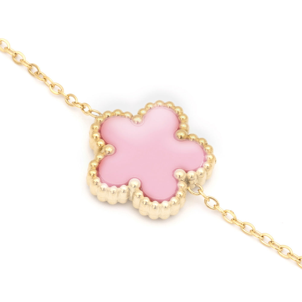 Bracciale Gold con Fiore Rosa - Small - Bracciale