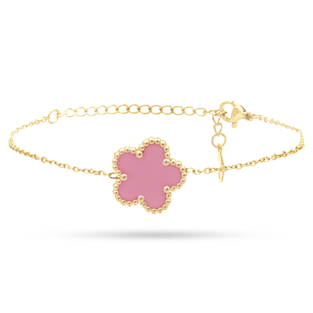 Bracciale Gold con Fiore Rosa - Small - Bracciale