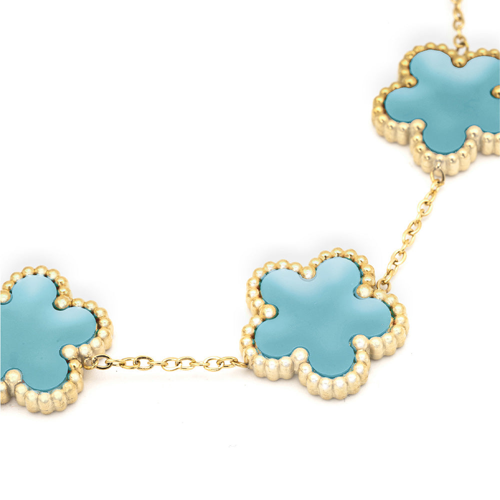 Bracciale Gold con Fiori Azzurri - Small - Bracciale