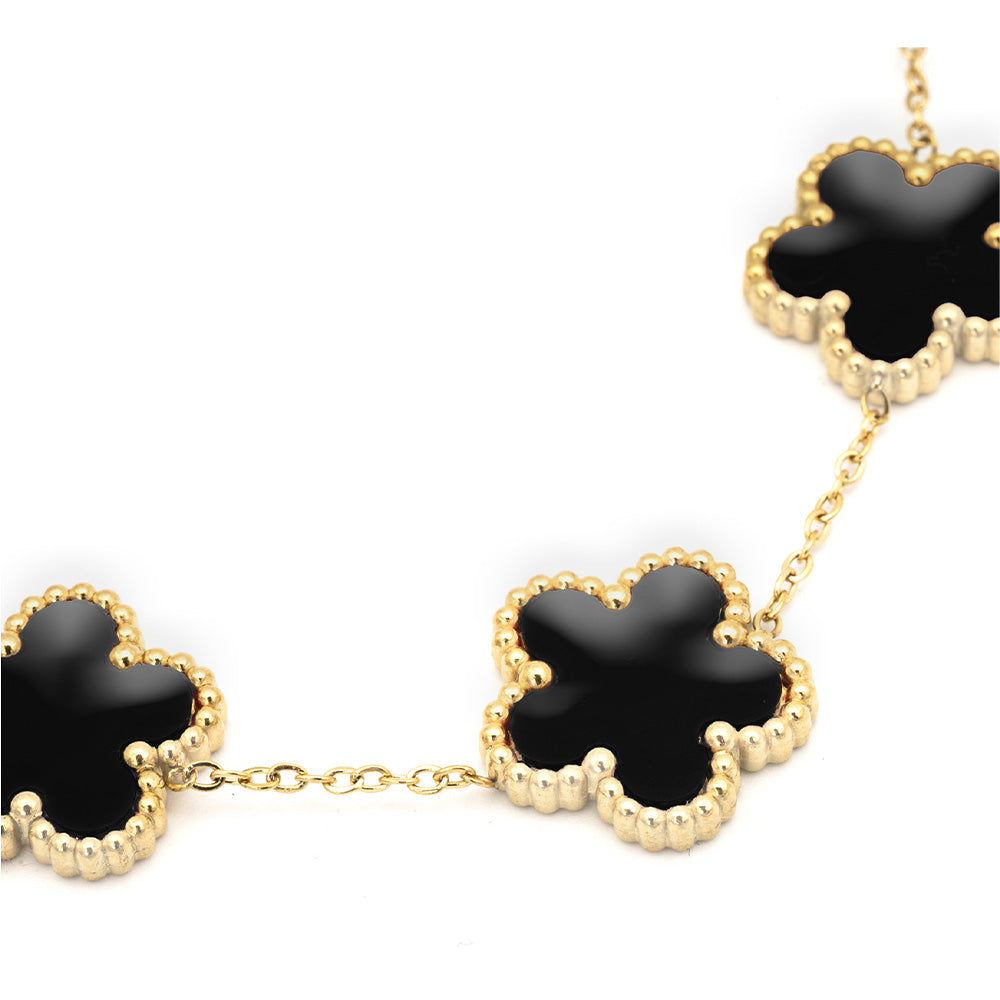 Bracciale Gold con Fiori Neri- Small - Bracciale