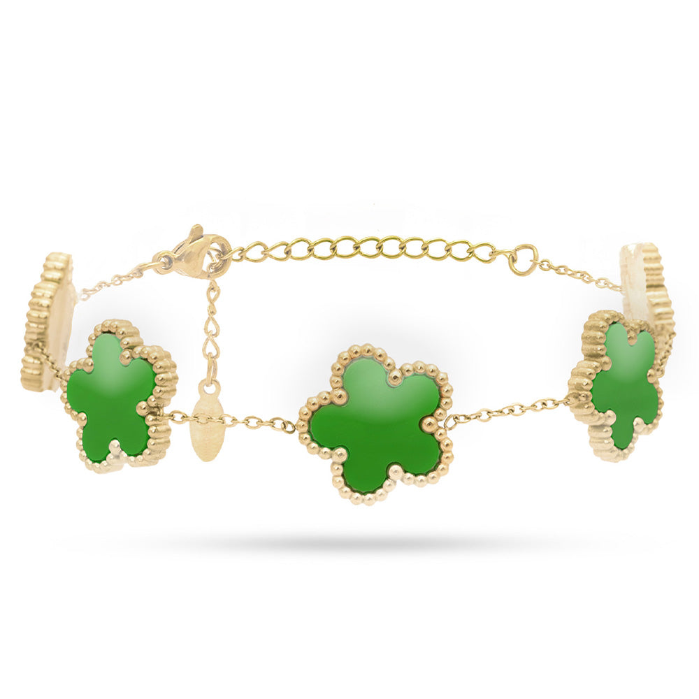 Bracciale Gold con Fiori Verdi - Small - Bracciale