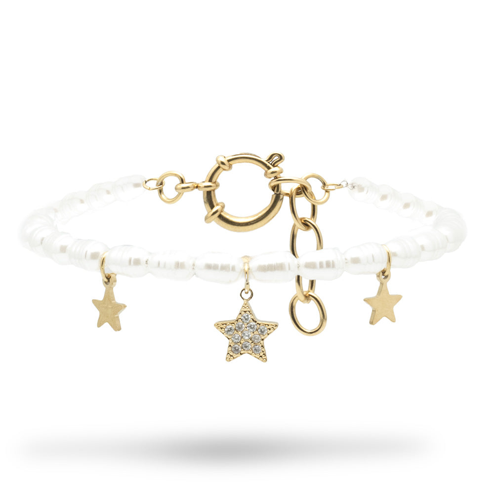 Bracciale Gold Stella con Gemme e Perle - Bracciale