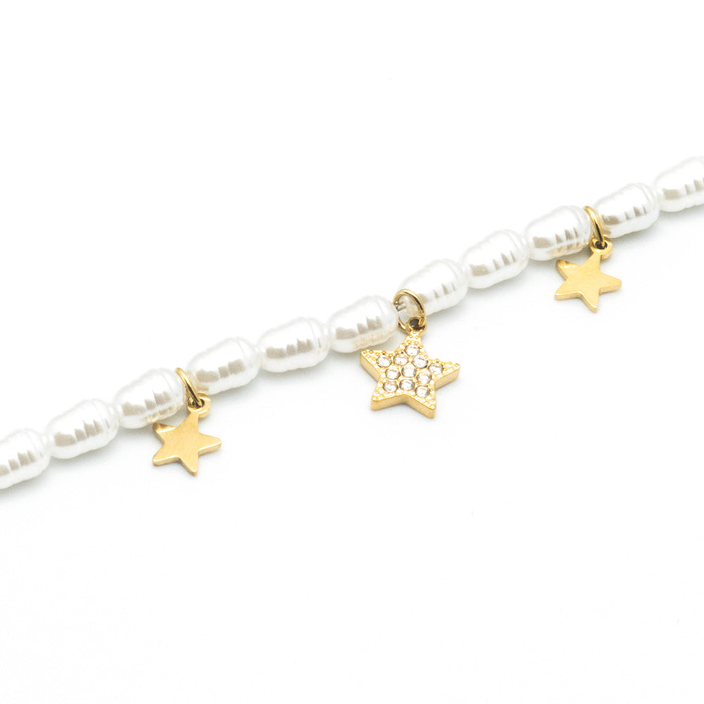 Bracciale Gold Stella con Gemme e Perle - Bracciale