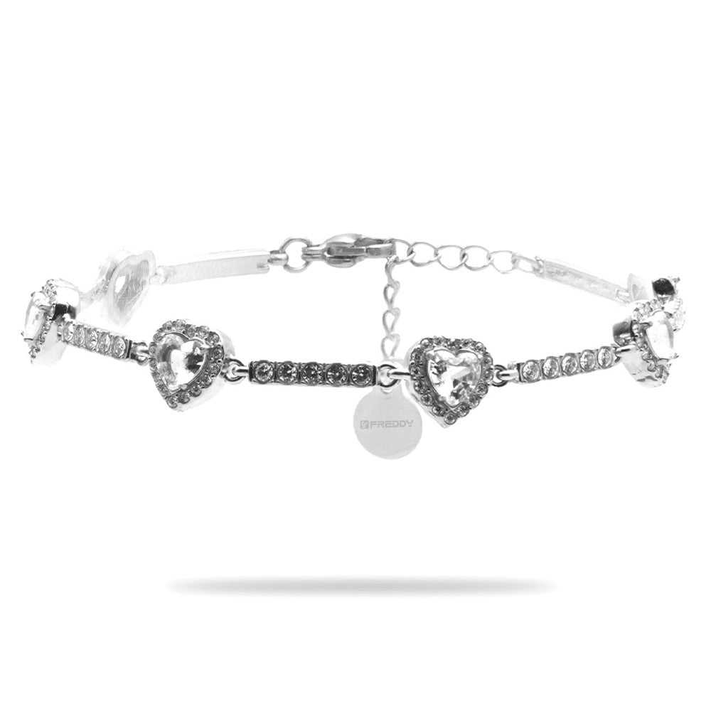 Bracciale Silver Cuori Incastonati e Gemme - Bracciale
