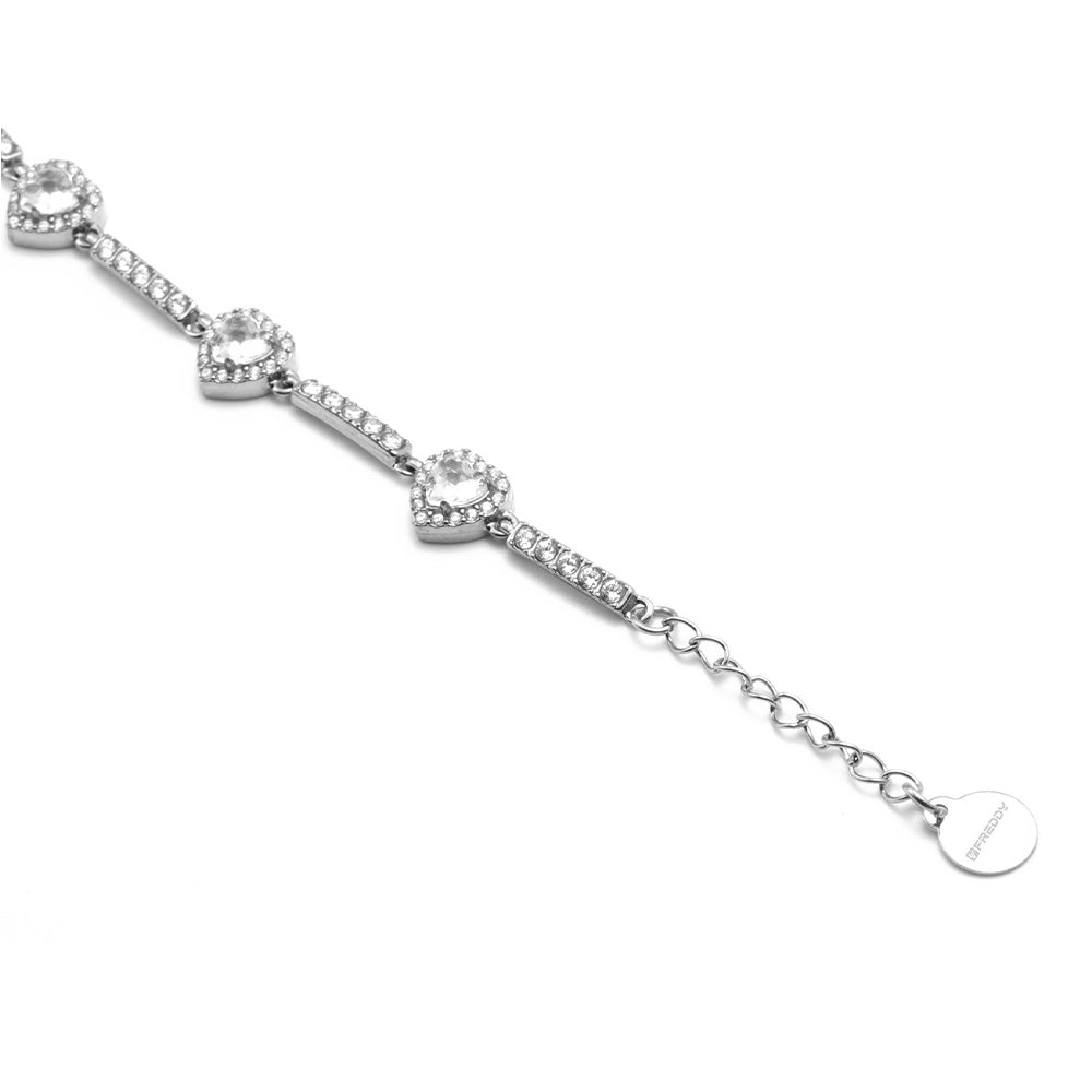 Bracciale Silver Cuori Incastonati e Gemme - Bracciale