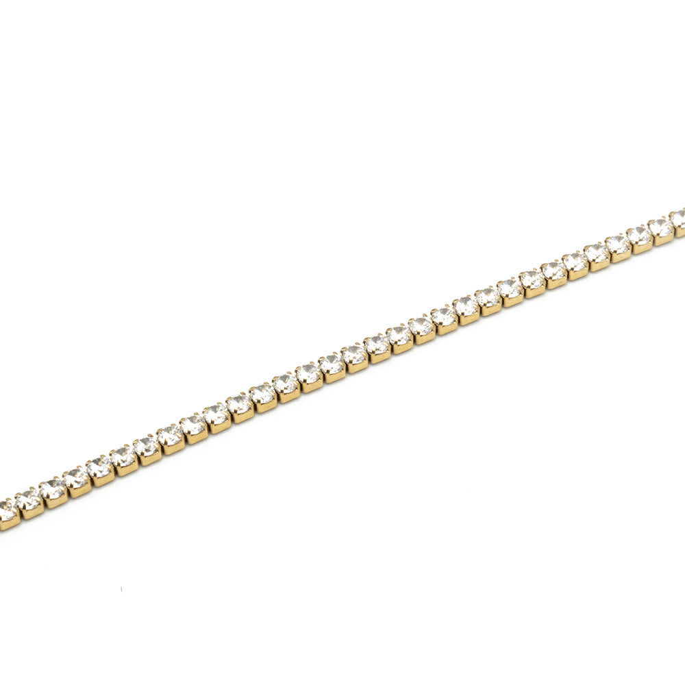 Bracciale Tennis Gold con Gemme - 4 mm - Bracciale