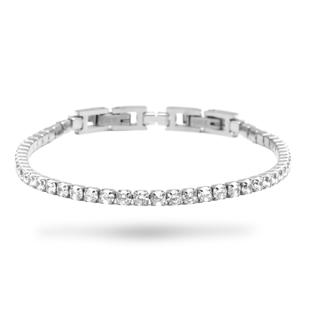 Bracciale Tennis Silver con Gemme - 4 mm - Bracciale