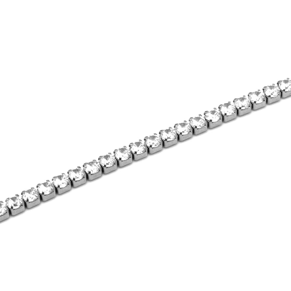 Bracciale Tennis Silver con Gemme - 4 mm - Bracciale