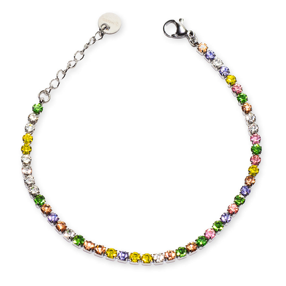 Bracciale Tennis Silver con Gemme Flowers Vibes - 4 mm - Bracciale