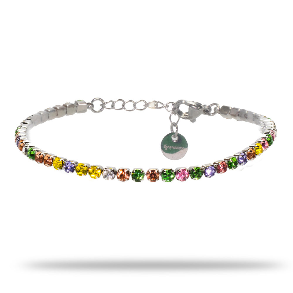 Bracciale Tennis Silver con Gemme Flowers Vibes - 4 mm - Bracciale