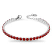 Bracciale Tennis Silver con Gemme Rosse - 4 mm