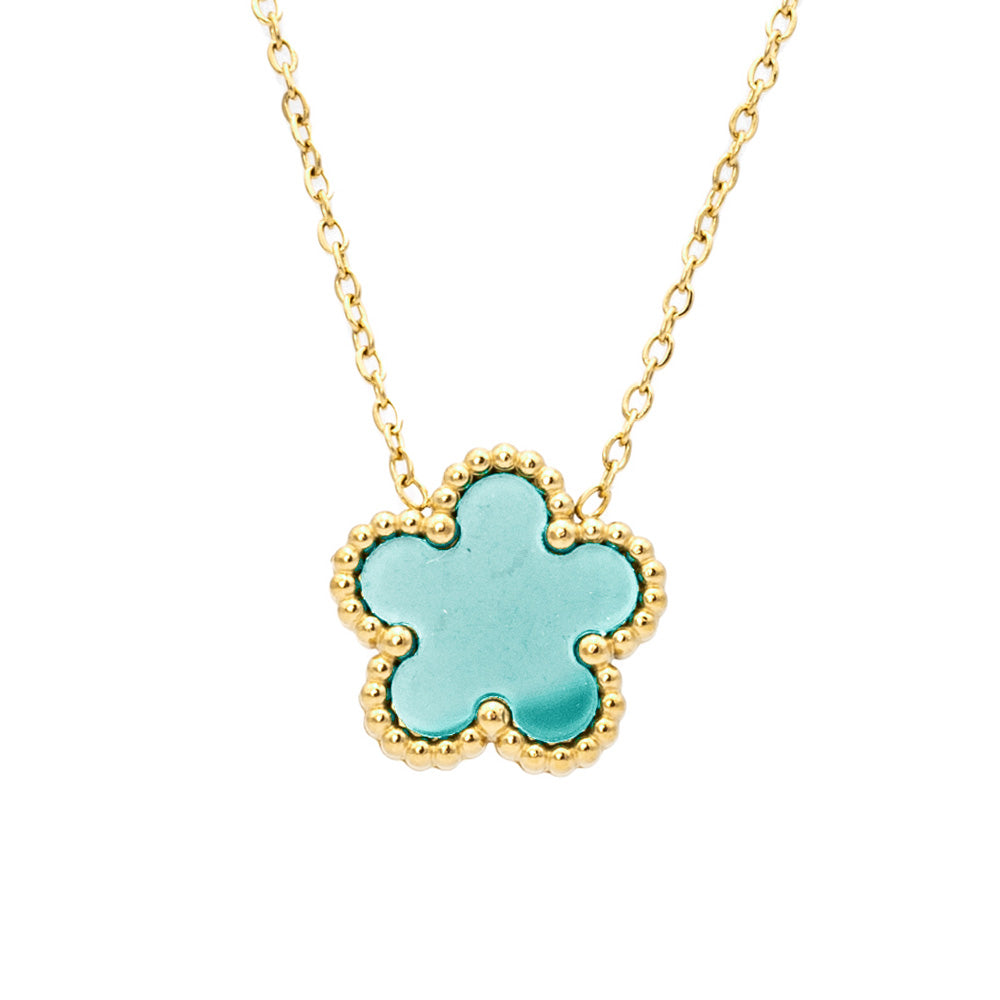 Collana Fiore Azzurro Gold Small