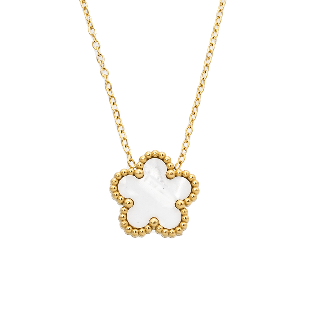 Collana Fiore Bianco Gold