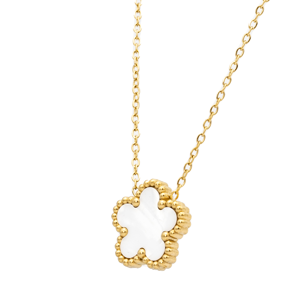 Collana Fiore Bianco Gold