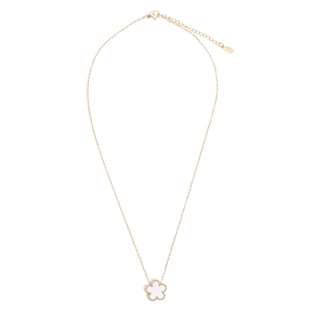 Collana Fiore Bianco Gold