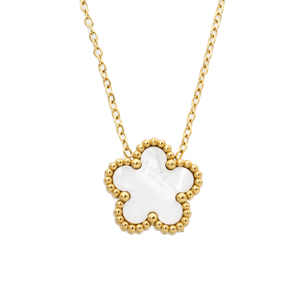 Collana Fiore Bianco Gold Small