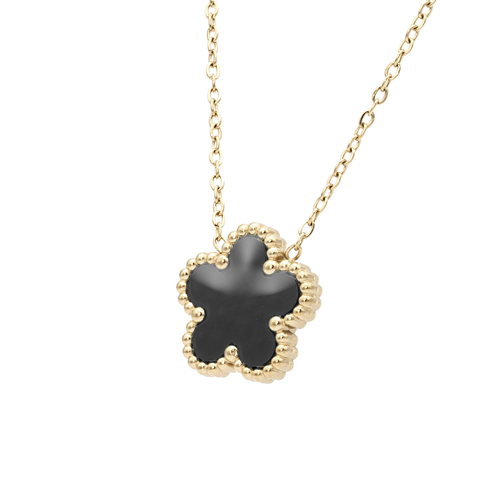 Collana Fiore Nero Gold