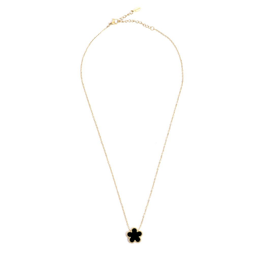 Collana Fiore Nero Gold