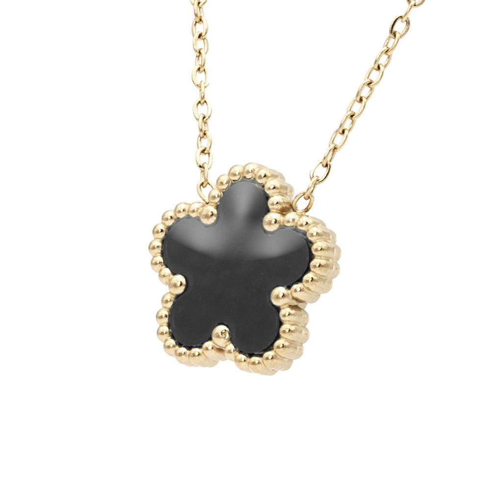 Collana Fiore Nero Gold Small