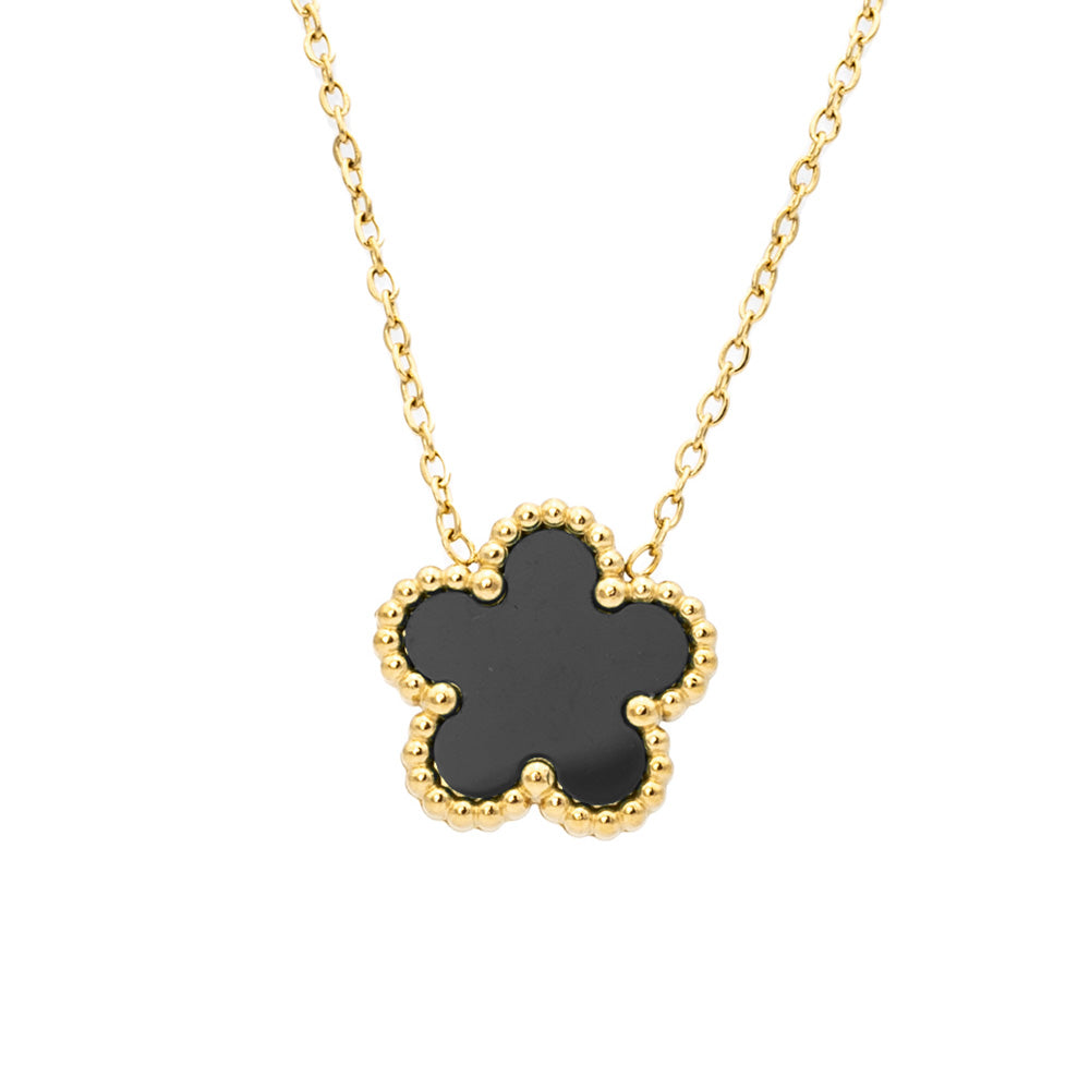 Collana Fiore Nero Gold Small