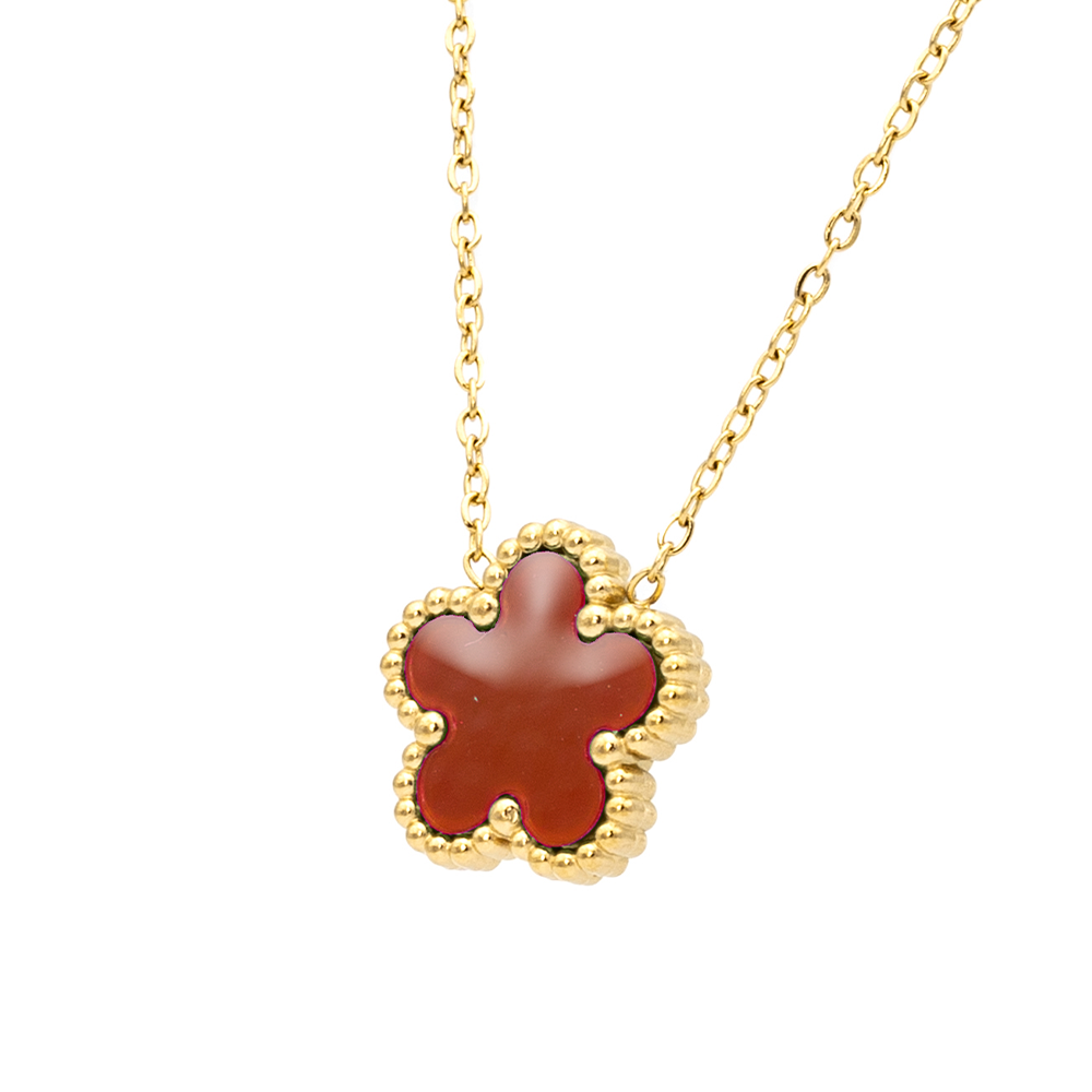 Collana Fiore Rosso Gold