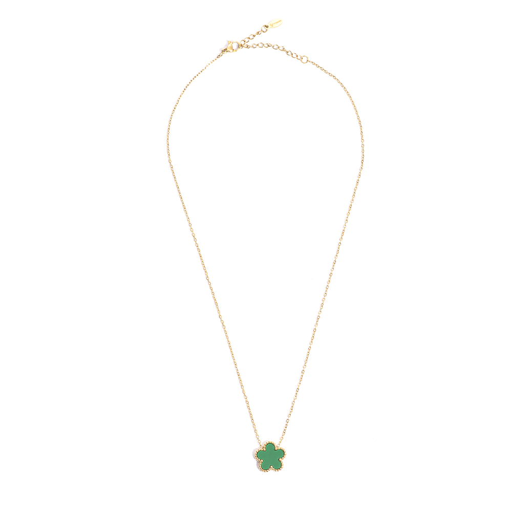 Collana Fiore Verde Gold