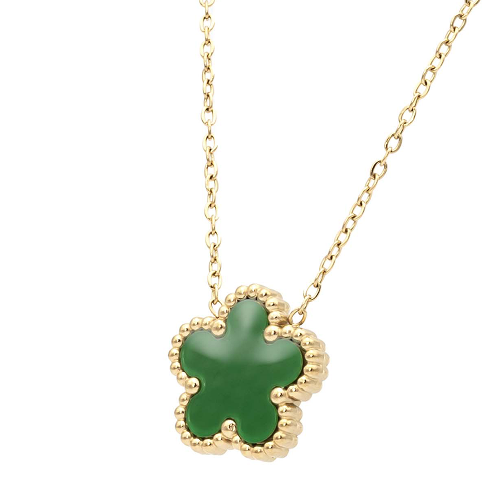 Collana Fiore Verde Gold