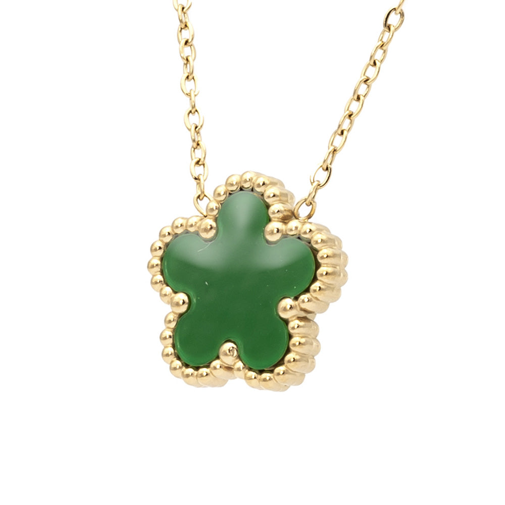 Collana Fiore Verde Gold Small