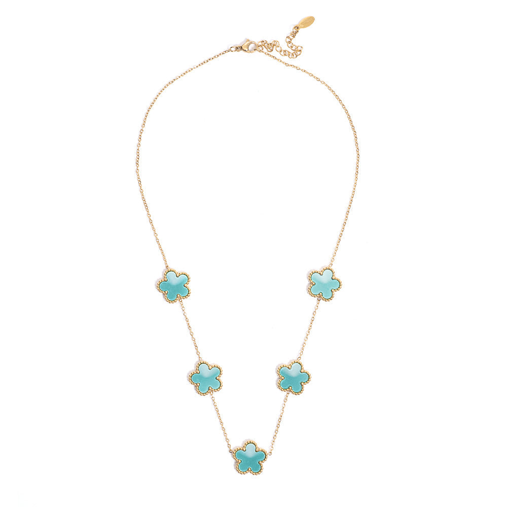 Collana Fiori Azzurri Gold Small
