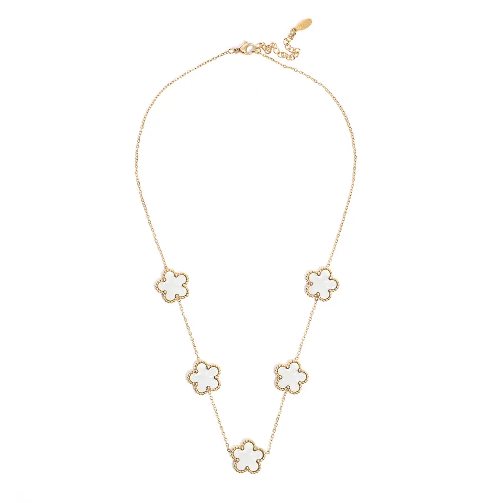 Collana Fiori Bianchi Gold