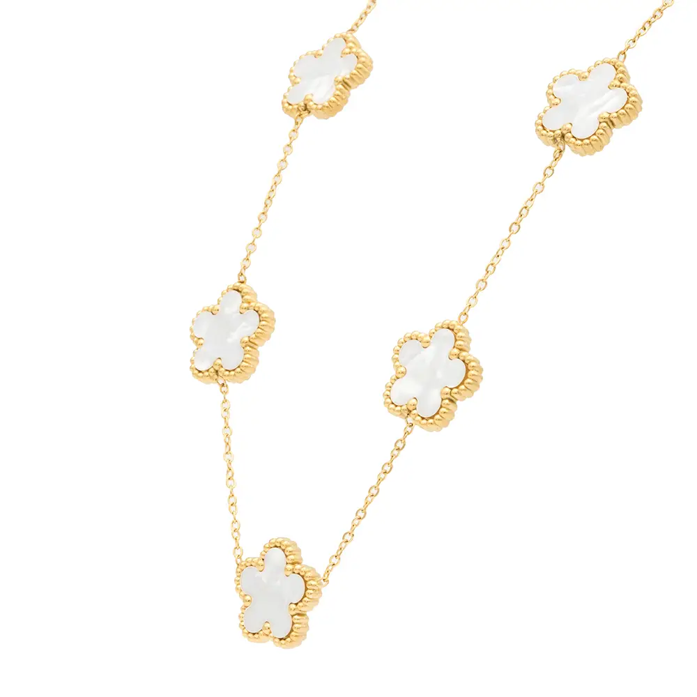 Collana Fiori Bianchi Gold