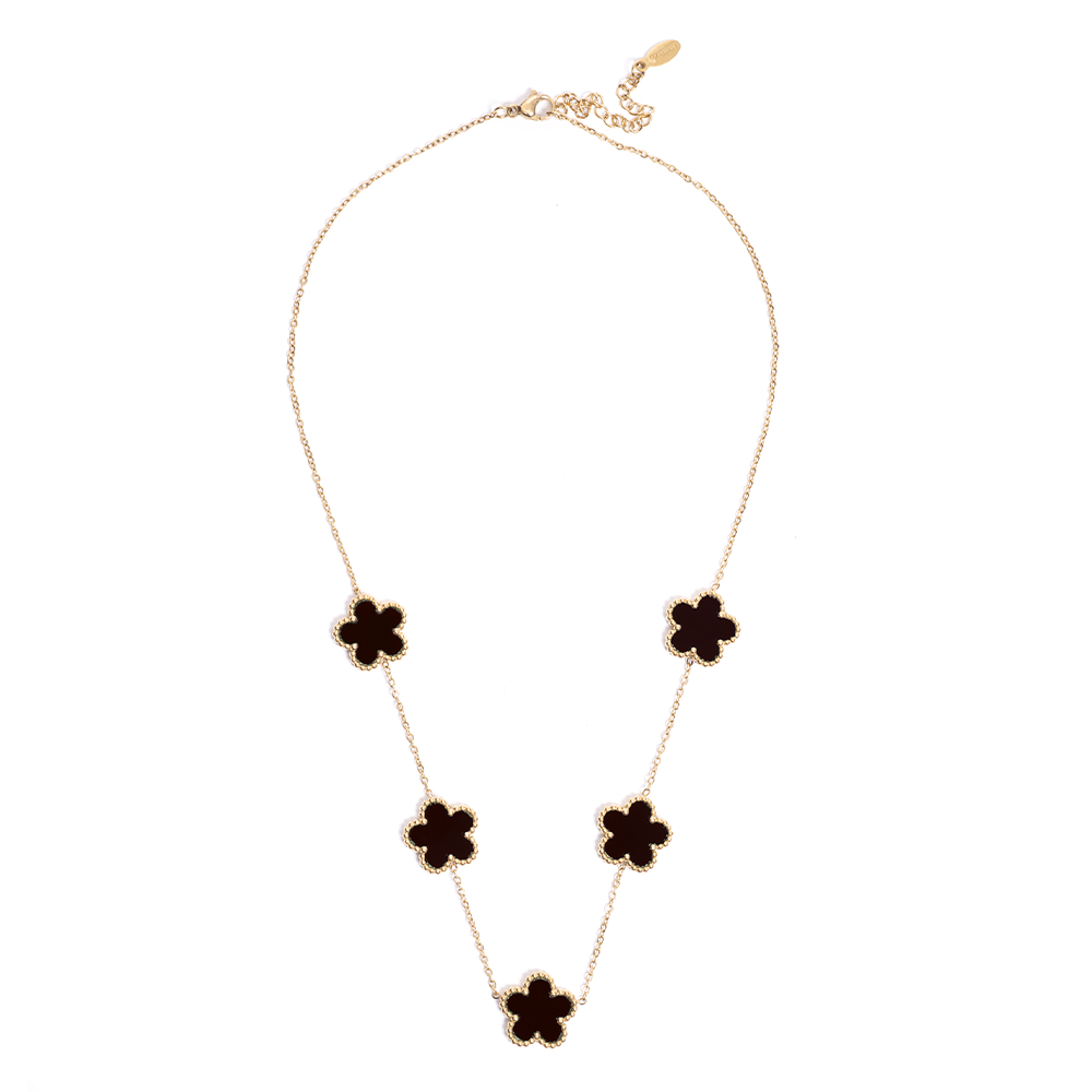 Collana Fiori Neri Gold