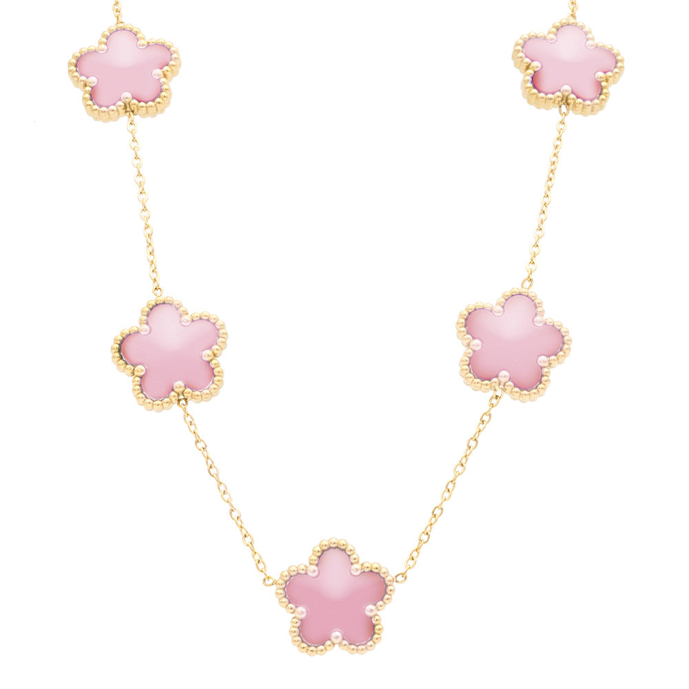 Collana Fiori Rosa Gold Small