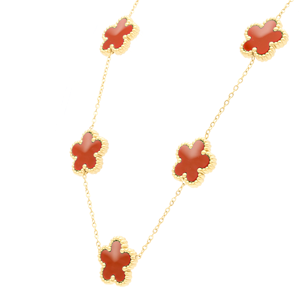 Collana Fiori Rossi Gold