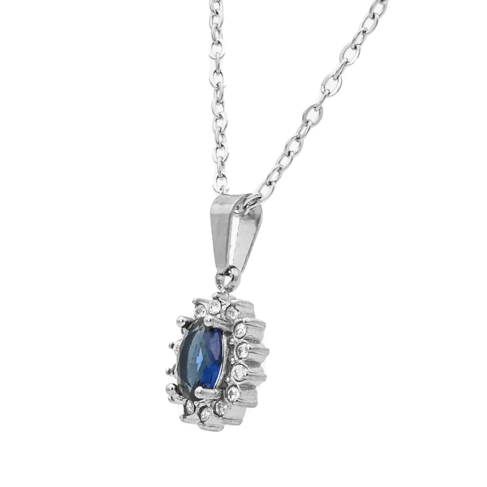 Collana Gemma Blu Silver