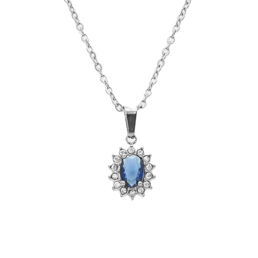 Collana Gemma Blu Silver