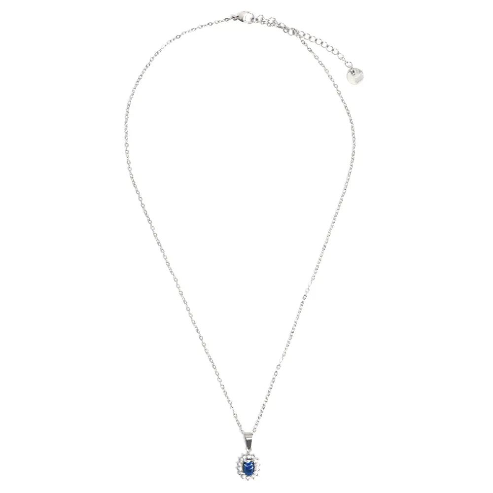 Collana Gemma Blu Silver