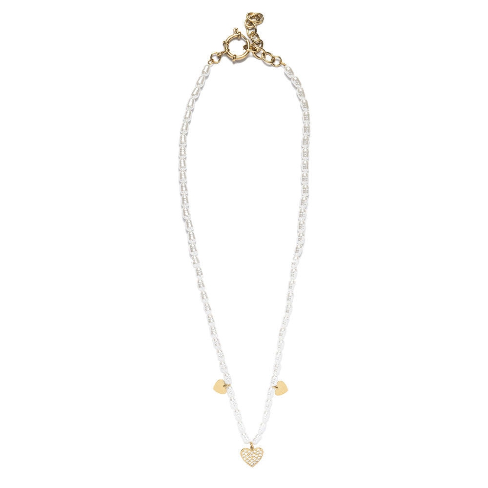 Collana Gold Cuore e Perle - collana